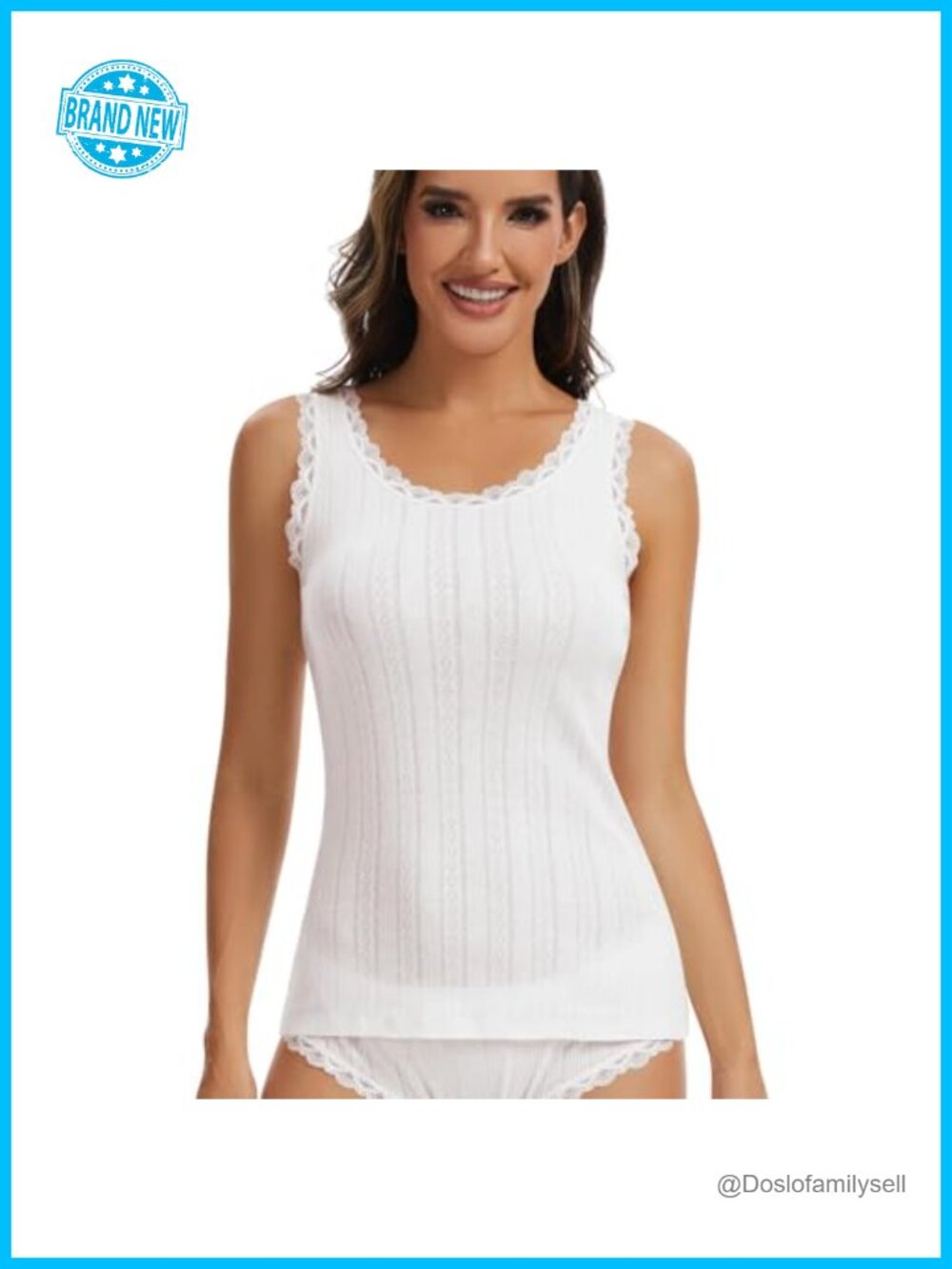 Cotton Lace Trim Camisole Stretch Cami Tank Top